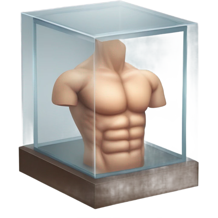 abs inside a glass cube emoji