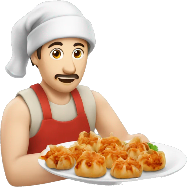 Man eating delecious momos emoji