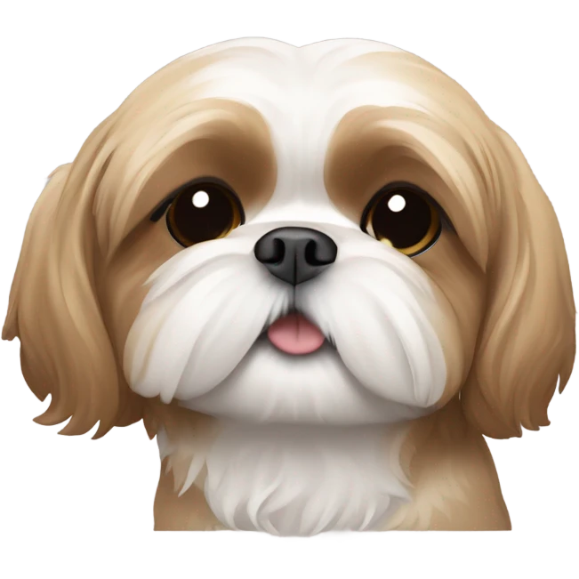 Light brown shin tzu dog laying down emoji