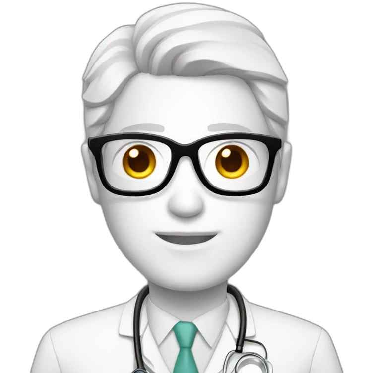  white doctor with the glasses emoji