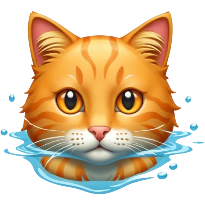Cat is swimming  emoji
