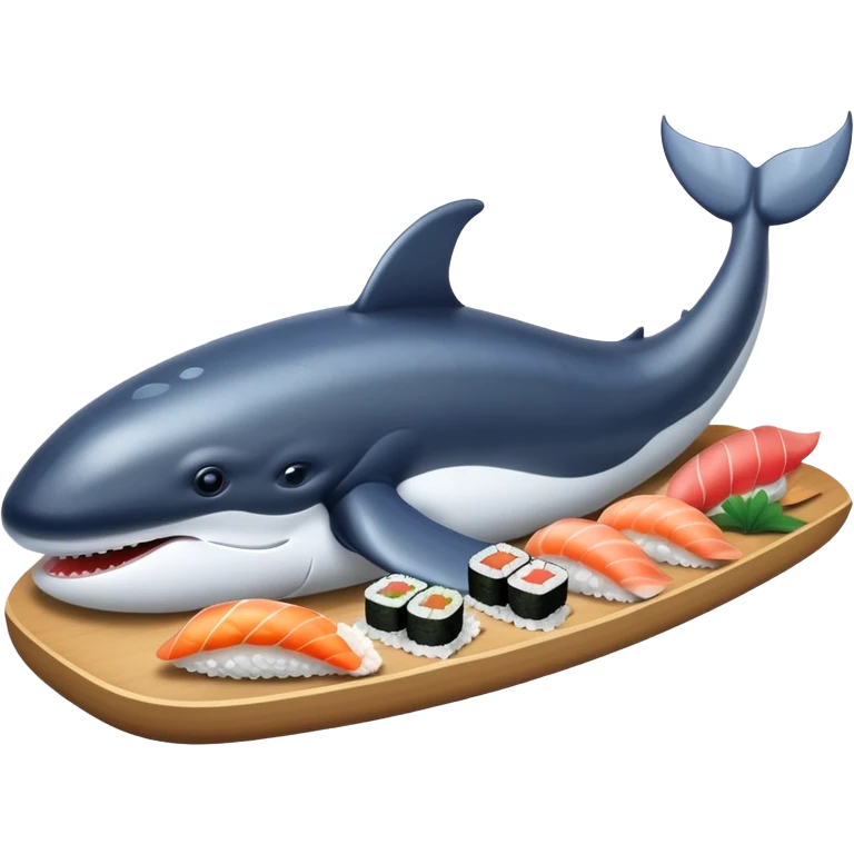 whale with sushi emoji