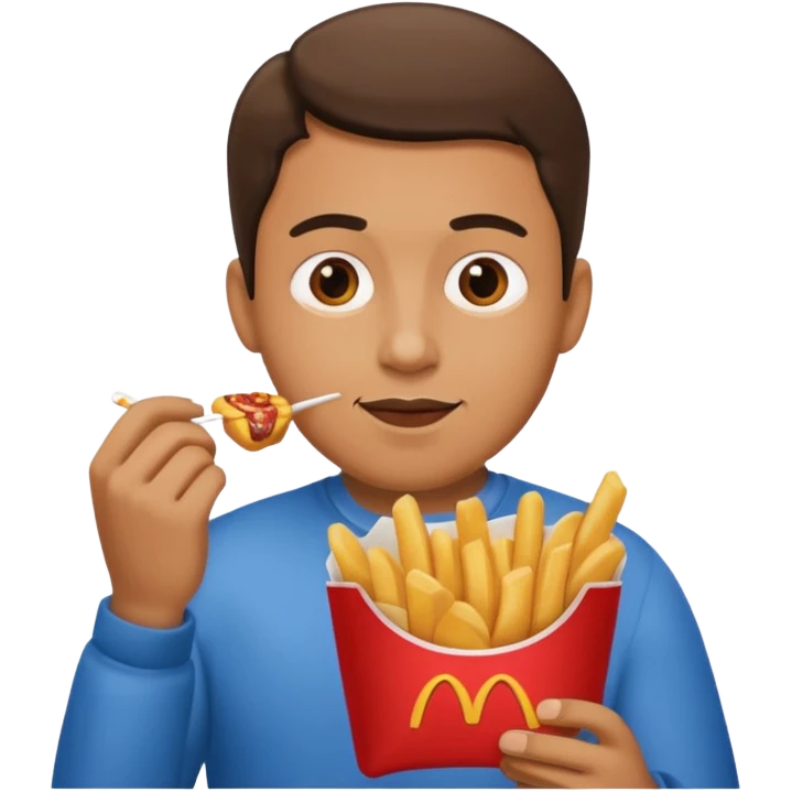 man eating fast food  emoji