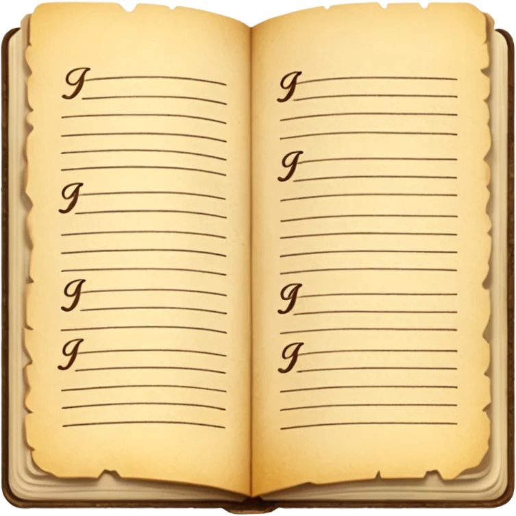 writter Script – bound pages with notes emoji