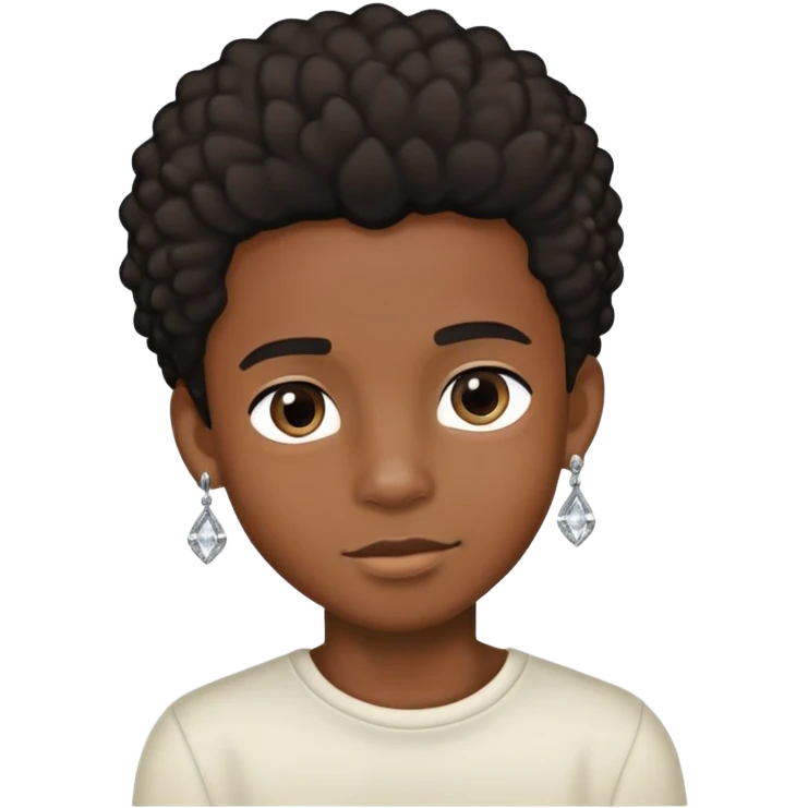 Black boy with rhinestone earring emoji