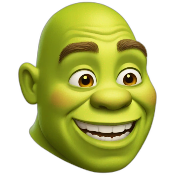 Shrek with happy face emoji