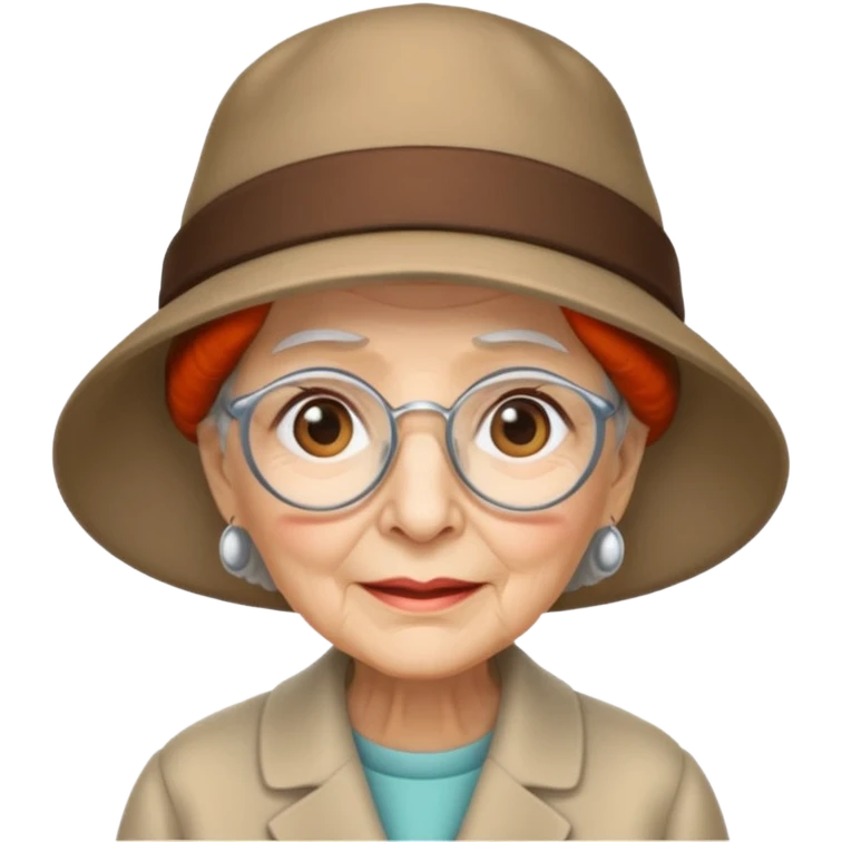 elderly women with hats with optical emoji