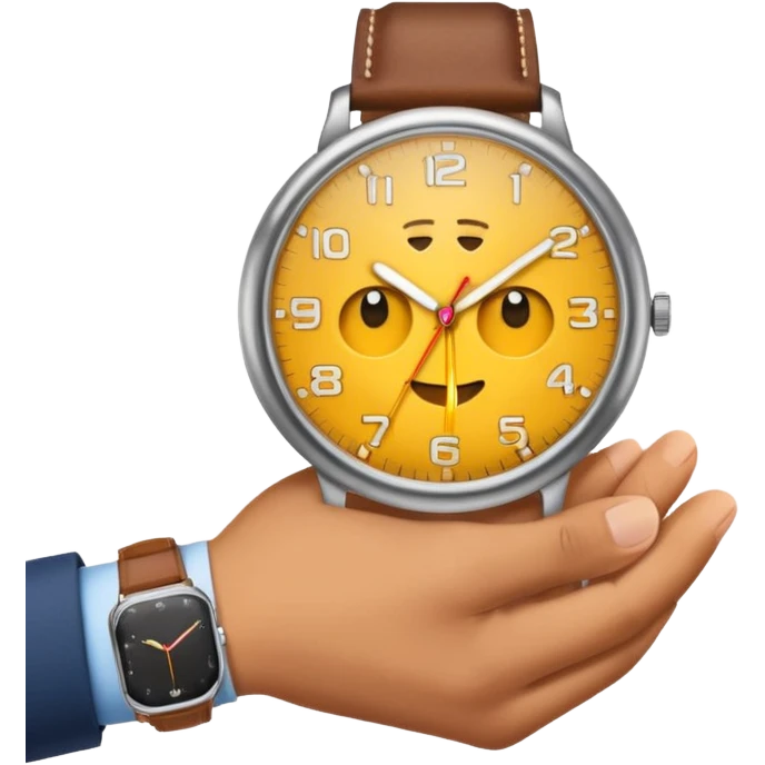 modern emoji style hand with a watch mostly hidden in a pocket emoji