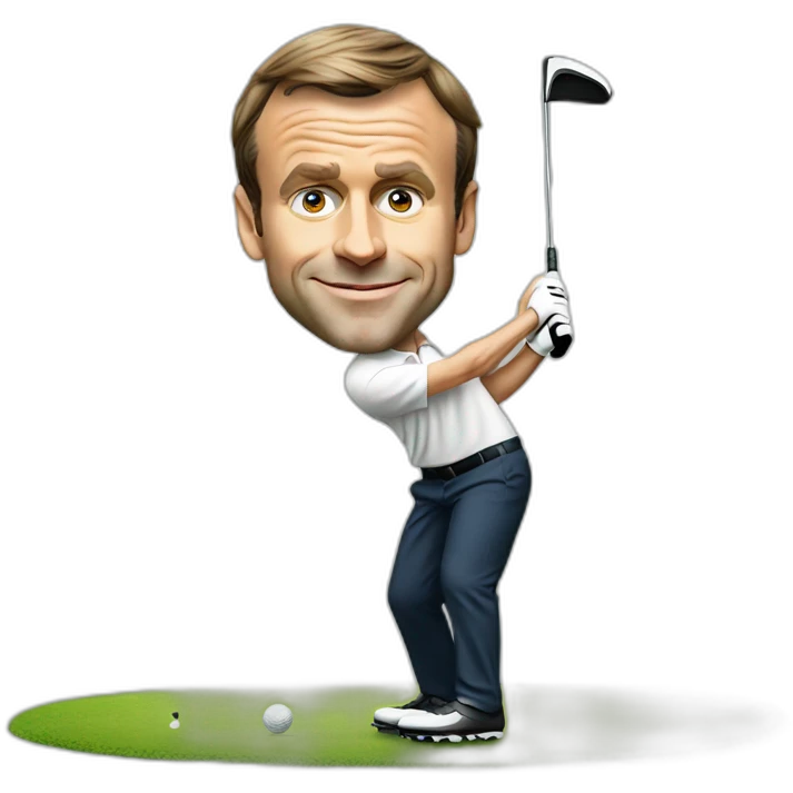 emmanuel macron playing golf emoji