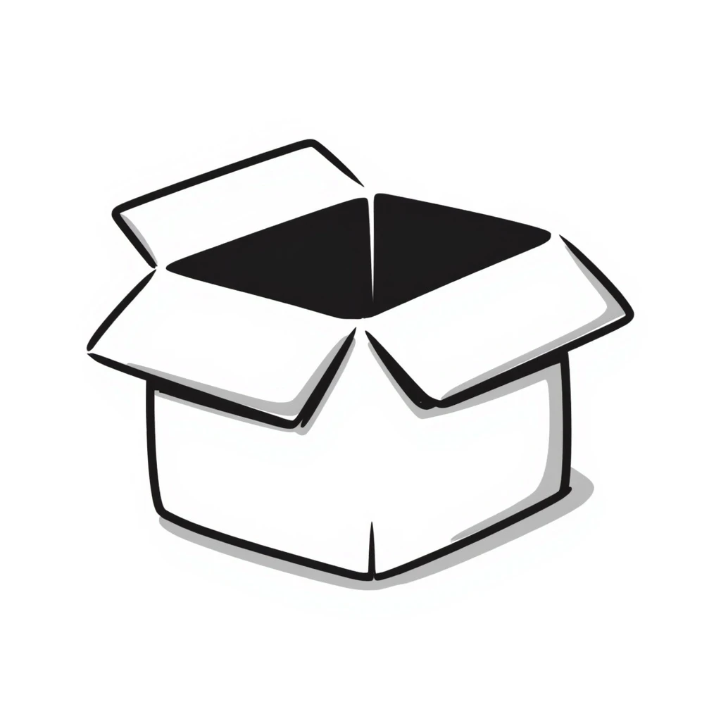 an open box, hand-drawn doodle style emoji