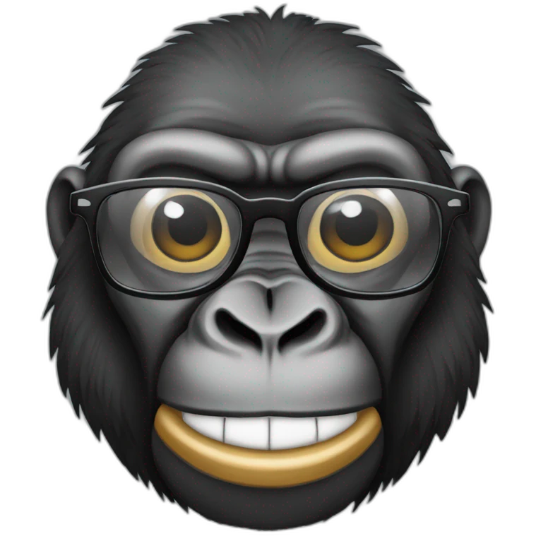 Gorilla in glasses emoji