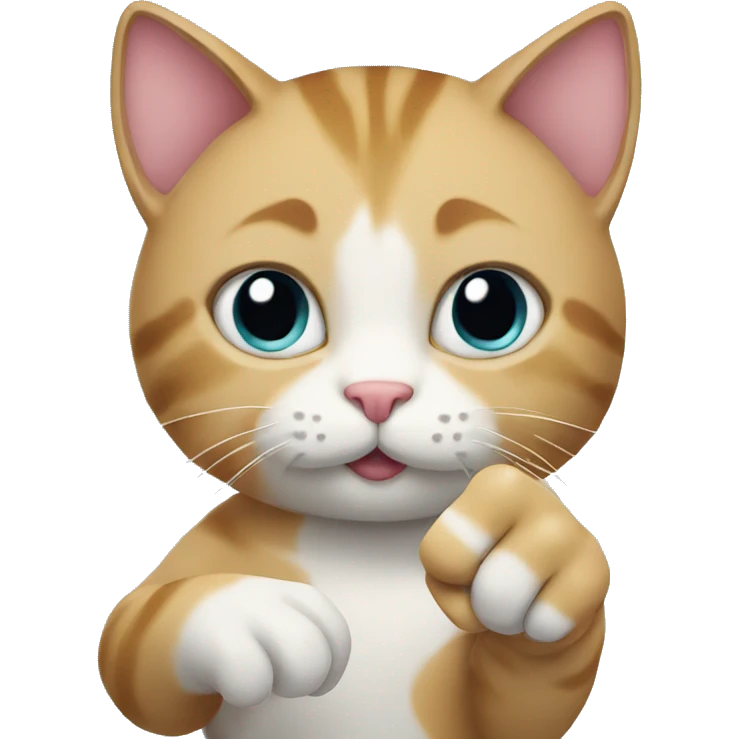 Cat holding a finger heart emoji