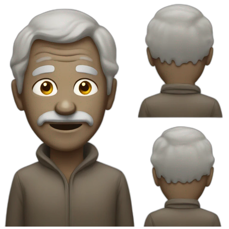 Dirty old man covered in mud emoji
