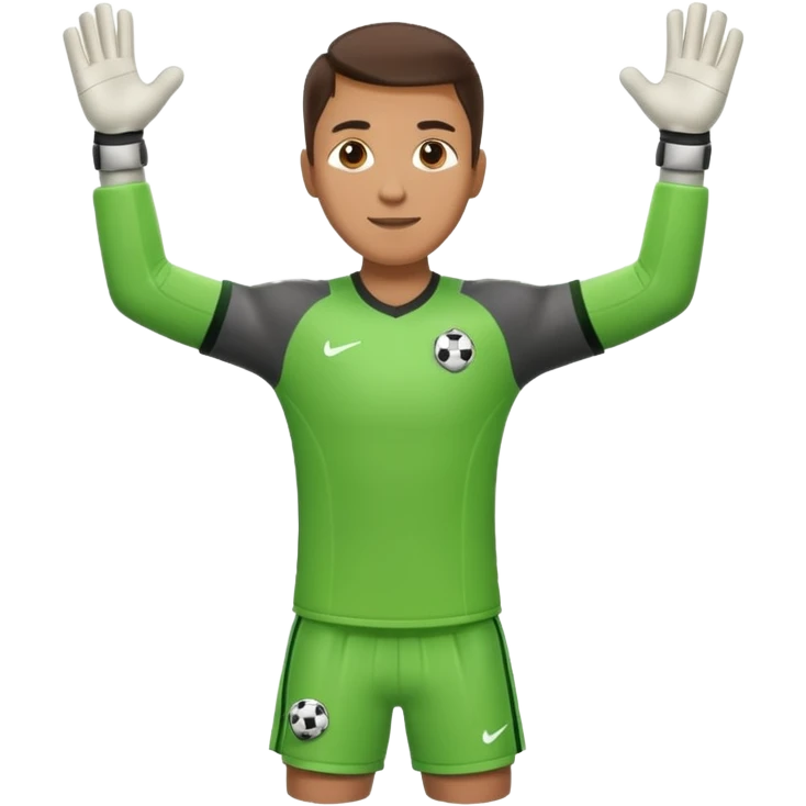 soccer goalkeeper full body and football boots arms out emoji