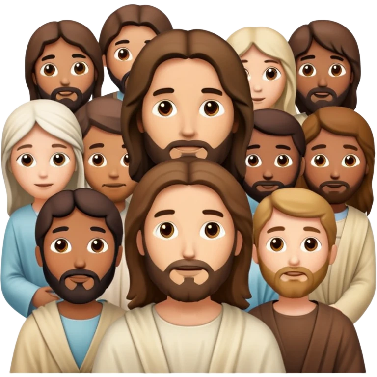 Jesus with his disciples and followers, a group of people gathered around Jesus emoji