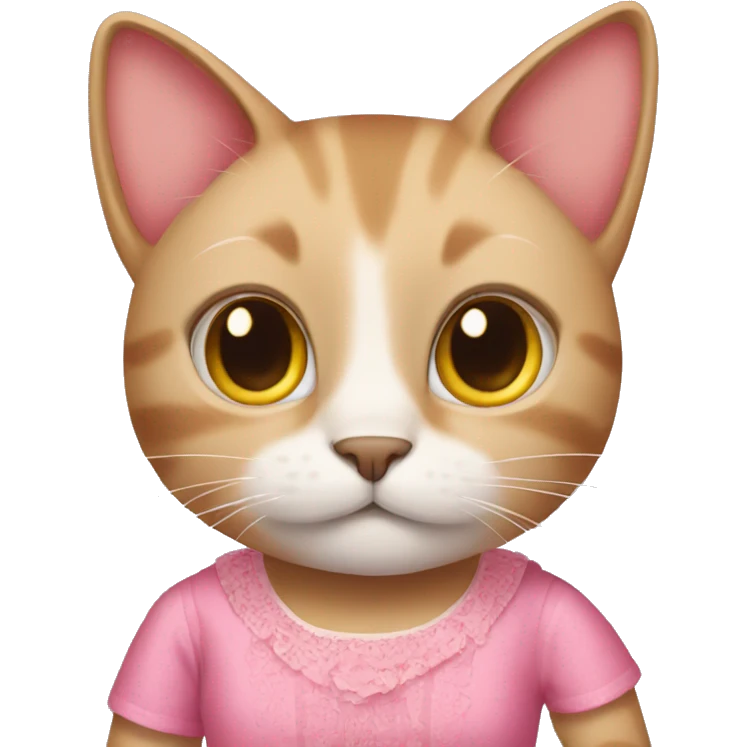 Cat  wearing a pink dress  emoji