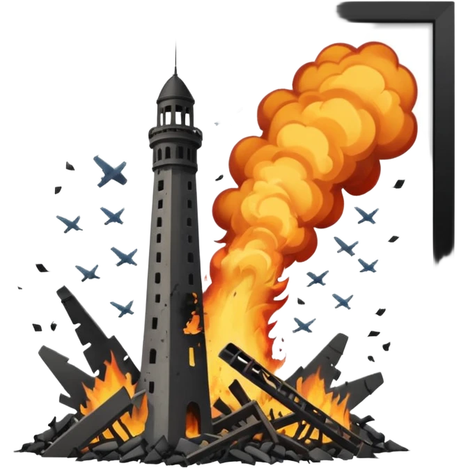 Kuleye çarpan uçak emoji