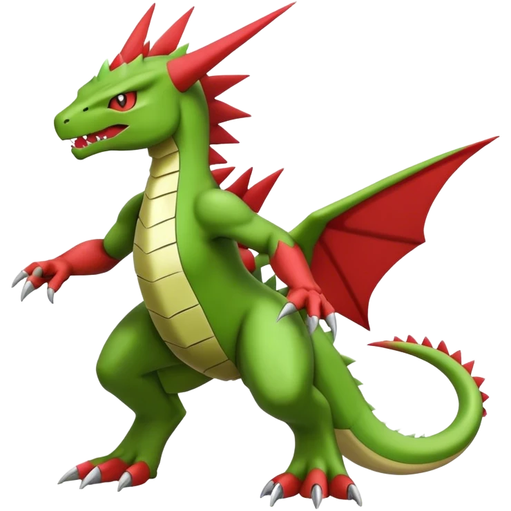 Cool edgy Guilmon-Flygon-Tyranitar-Digimon-hybrid-fusion, full body emoji