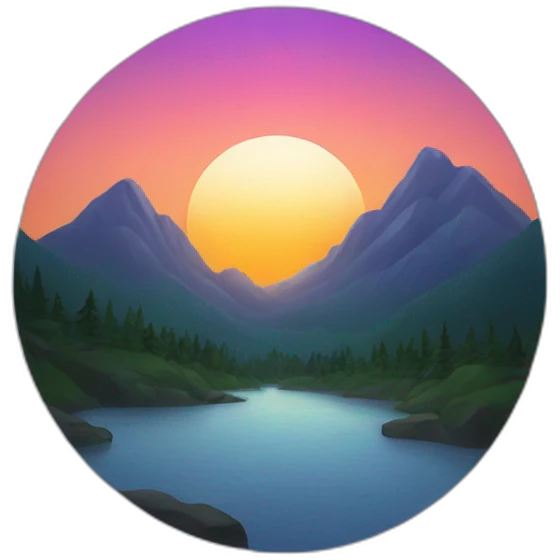 Sunset in the mountains emoji