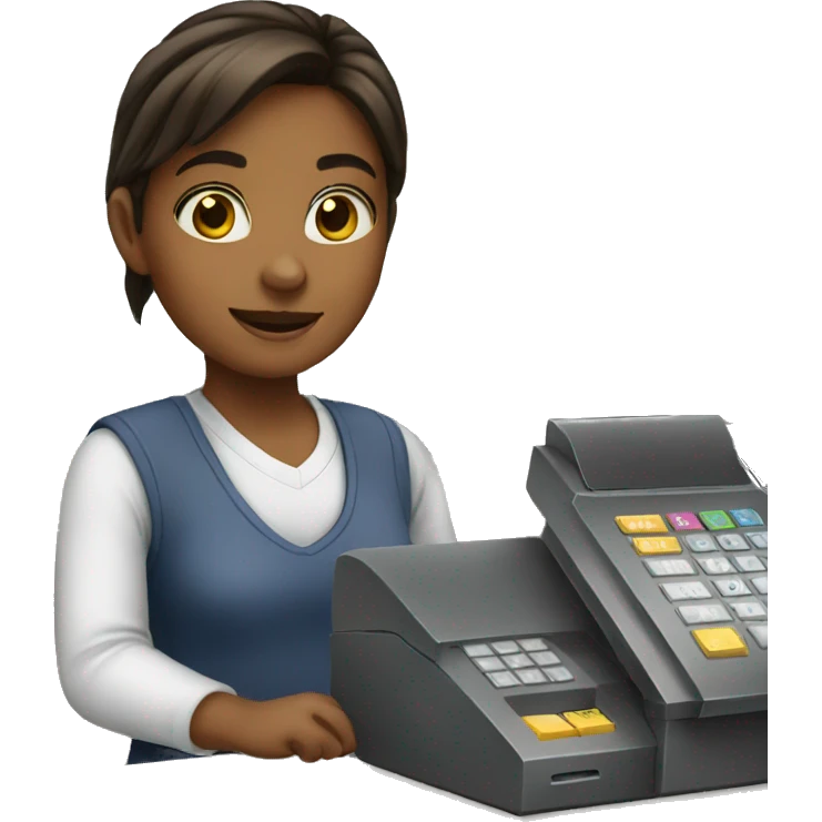 girl paying at the cash register emoji