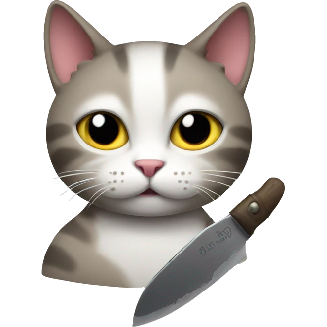 Cat with knife emoji