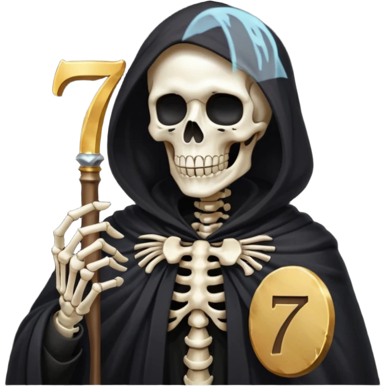 death holding number 7 in his hand emoji