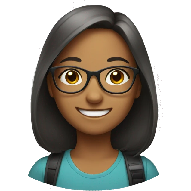 smiling girl with glasses and pet emoji