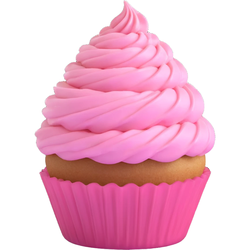 cupcake with pink icing emoji