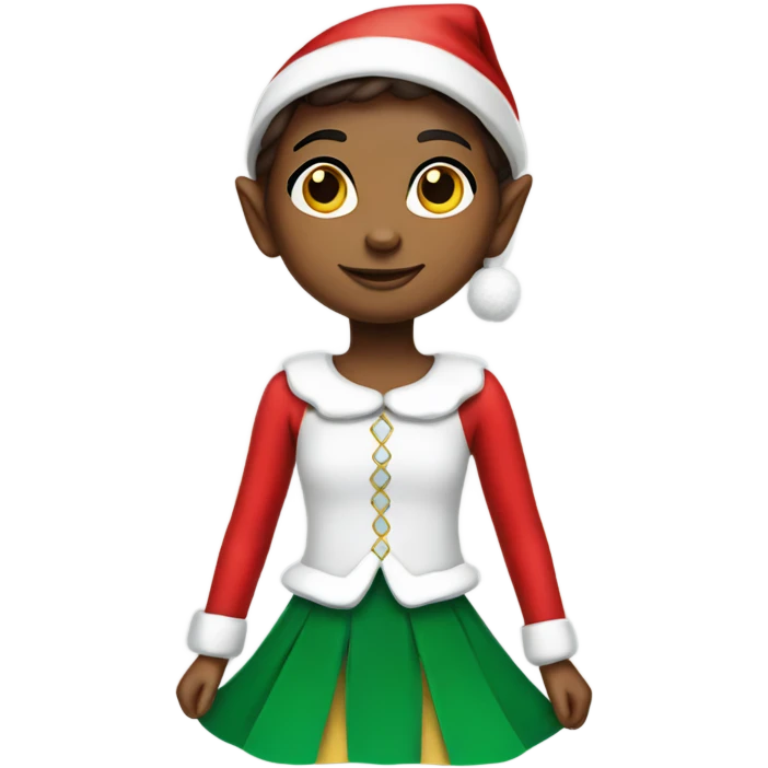 Elf on the shelf girl with a skirt emoji
