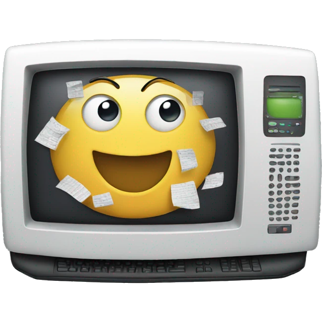 Computer with stickers on it  emoji