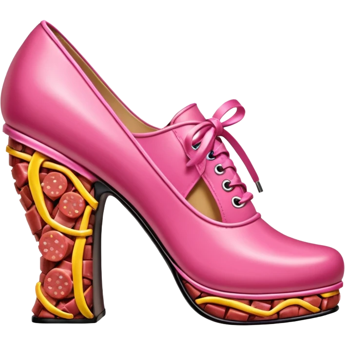 Betsey Johnson style spam meat shoe sculpture  emoji