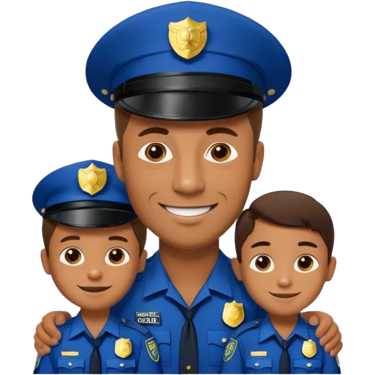 A proud dad who is proud of his children and is a police officer emoji