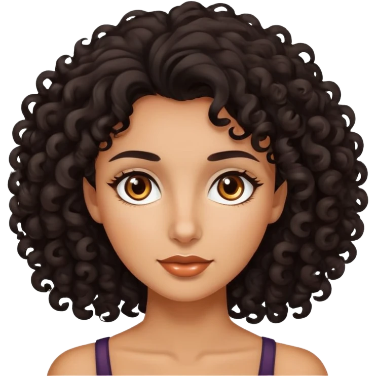 Красивая темноволосая, кудрявая девушка, южанка с карими глазами emoji