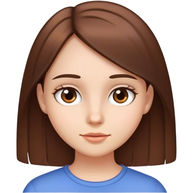 Aesthetic cozy brown straight hair girl emoji