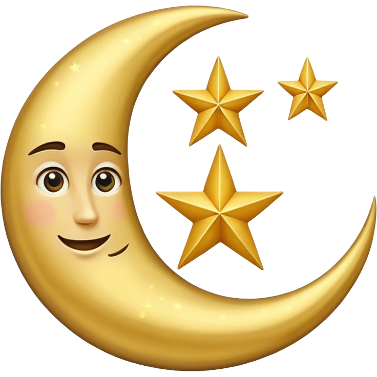 Star and Crescent emoji with black background and no face only star and crescent. emoji