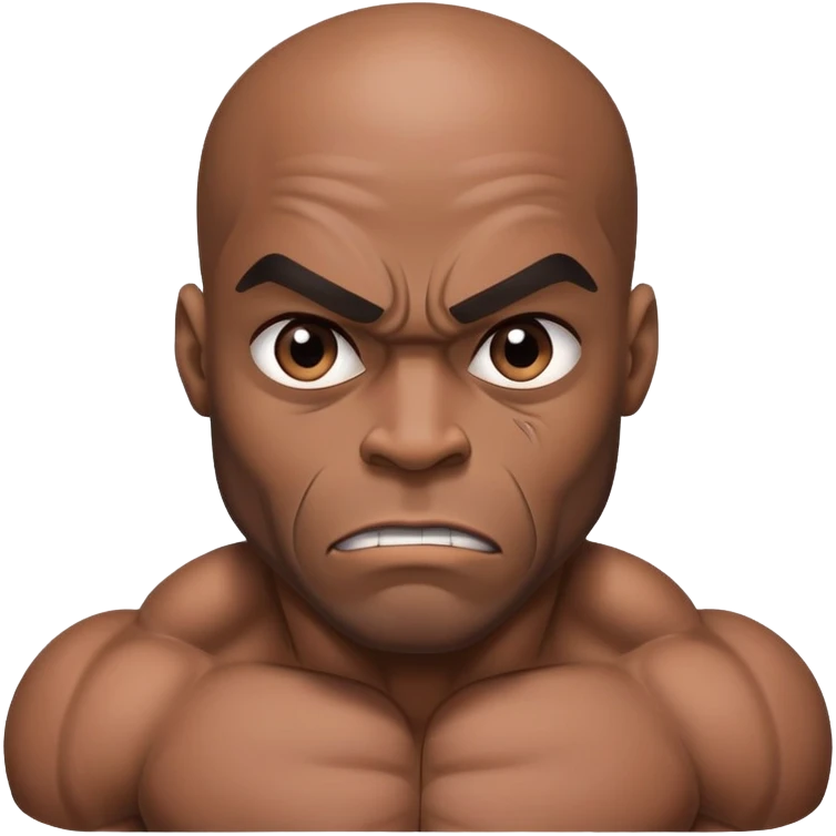 black bodybuilder scared emoji