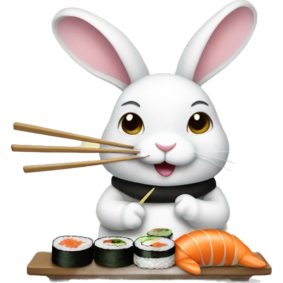 bunny eating sushi  emoji