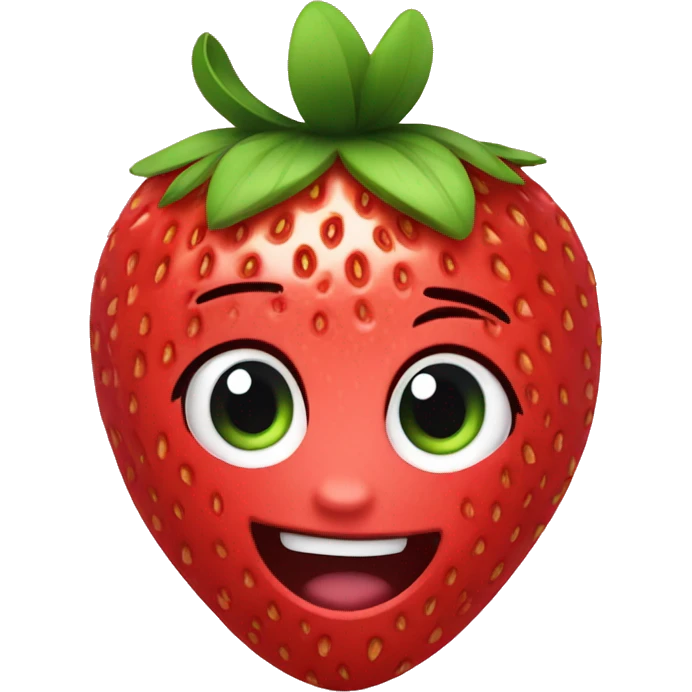 Friendly fitness strawberry with a headband emoji