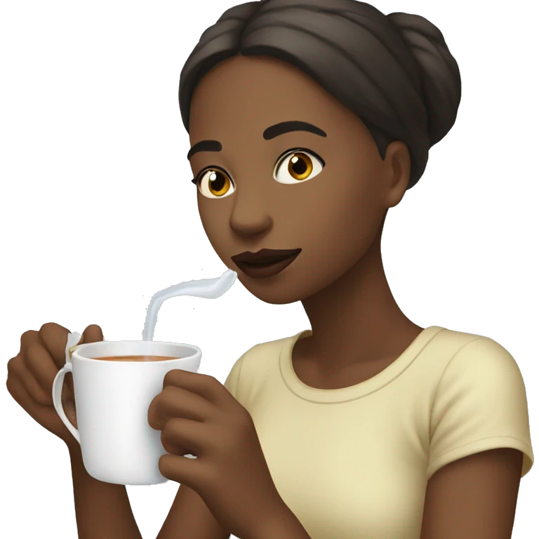 Girl sipping tea emoji