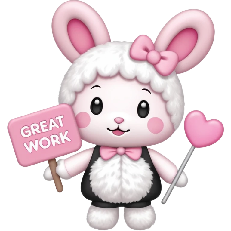 my melody with sign that says great work emoji