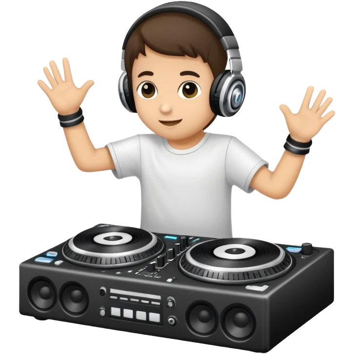 Niño músico DJ en un concierto  emoji