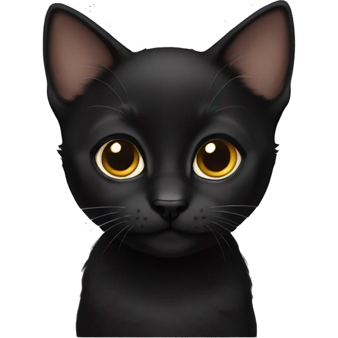 black kitten with hazel eyes emoji