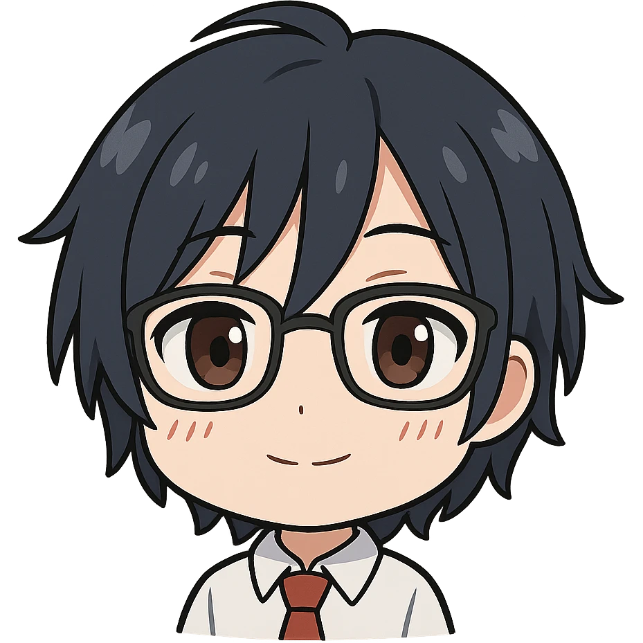 chibi anime style emoji combining Hiro from 'Darling in the Franxx', Miyamura from 'Horimiya', and Kanata Asai from 'Ovation Moments' emoji