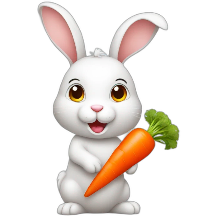 rabbit holding a carrot emoji