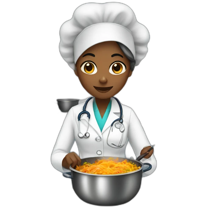 Doctor she cooking dinner emoji