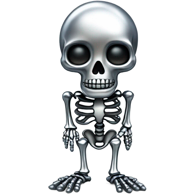 Skeleton made out of chrome emoji