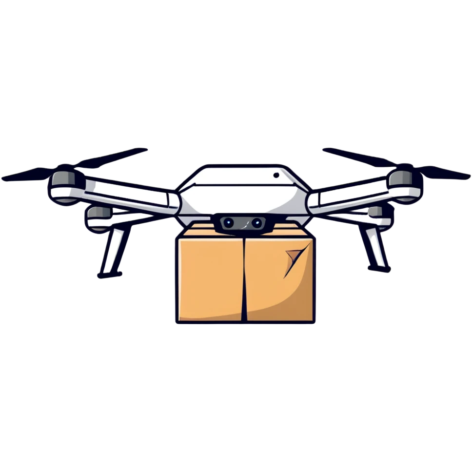 delivery drone with package emoji