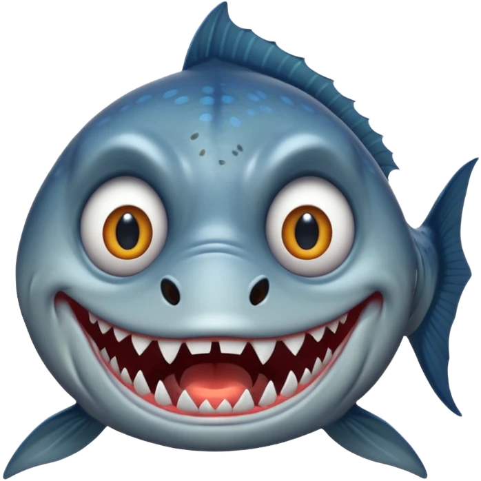 Scary smiling fish emoji
