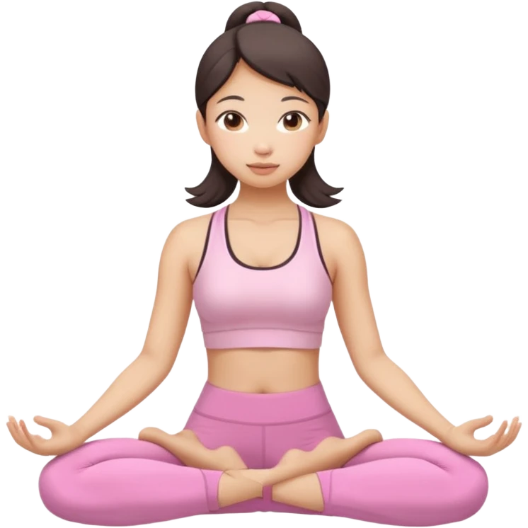 asian yoga girl light pink clothes  emoji