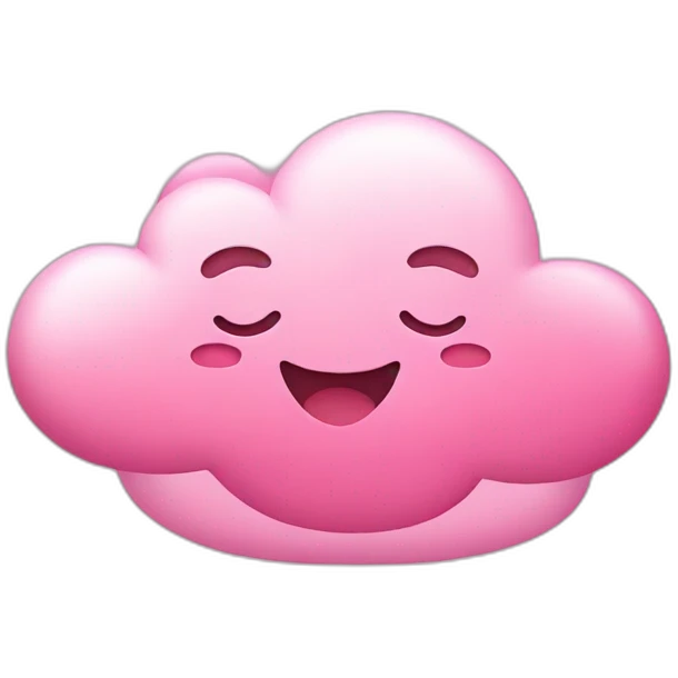 Pink cloud with lots of hearts and happy face emoji